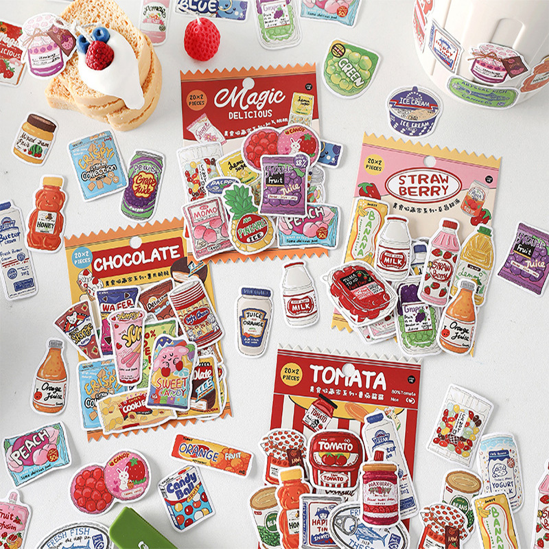 Snacks Food Labels - Adesivos de Comida Fofos, Rótulos de