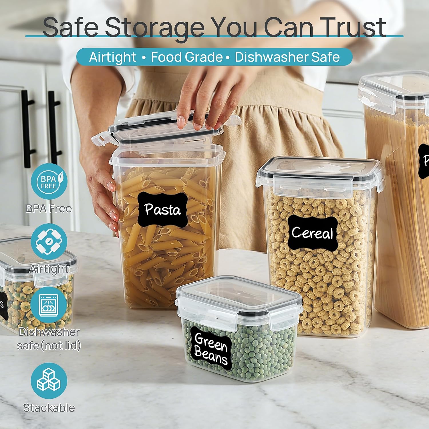 Recipientes Herméticos para Ar - Snacks Food Labels avaliação e preço