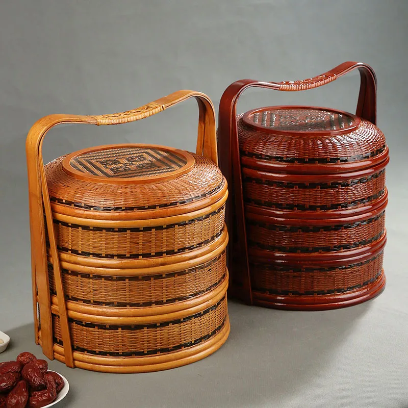 Cesta de Piquenique de Bambu c - Food Snacks Hamper avaliação e preço