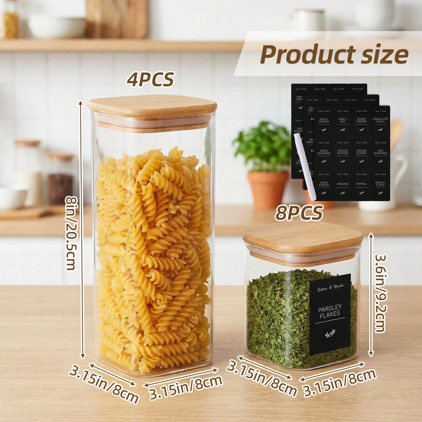 Conjunto de 12 Potes de Vidro  - Snacks Food Labels avaliação e preço